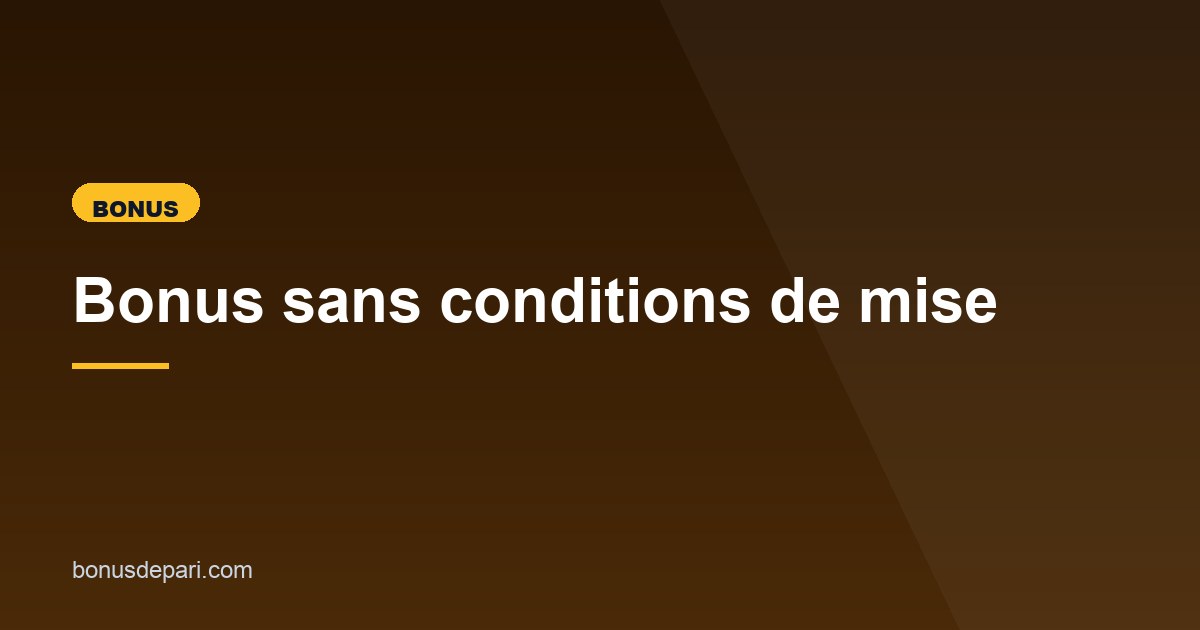 Illustration de l'article consacré aux bonus sans conditions