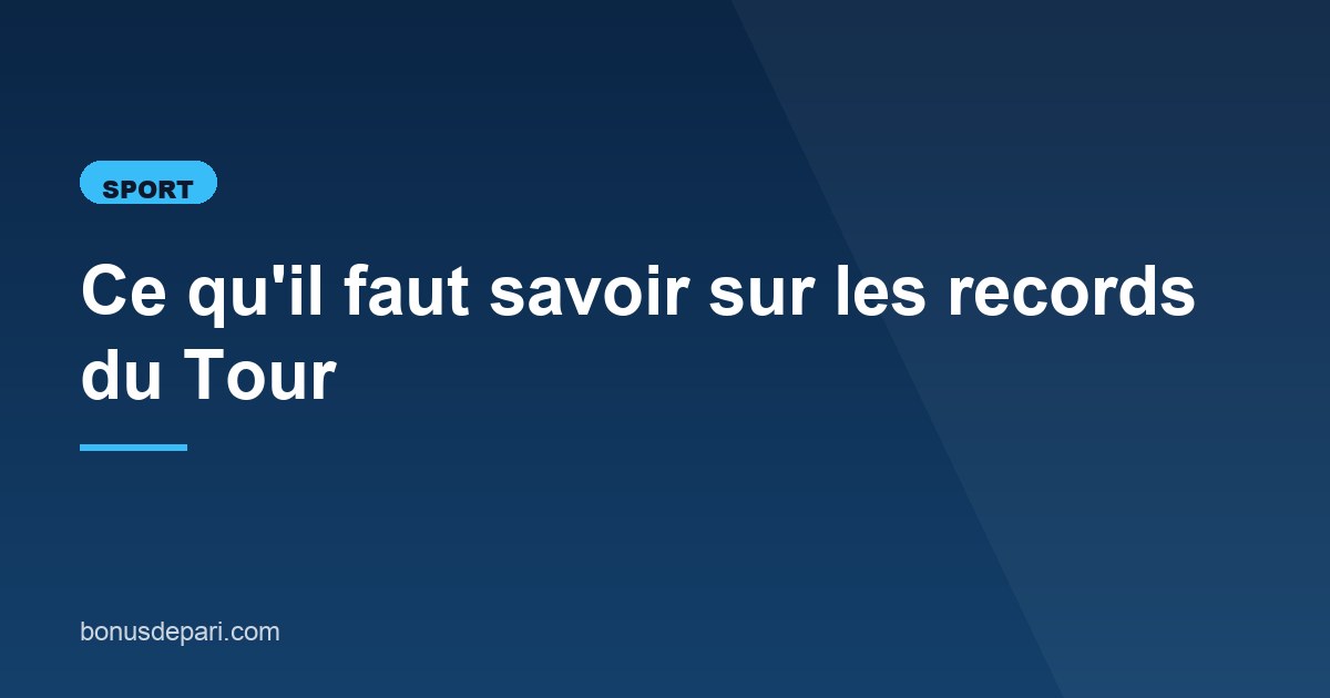 Illustration de l'article consacré aux records du Tour